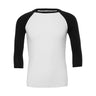 Bella Canvas Unisex 3/4 Sleeve Baseball Tee