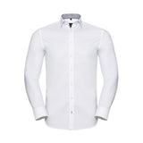 Russell Men´s LS Tailored Contrast Herringbone Shirt