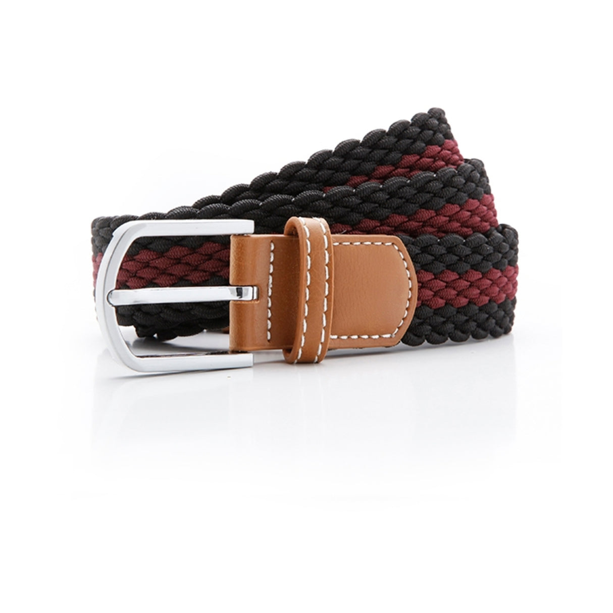 Asquith Two colour stripe braid stretch belt