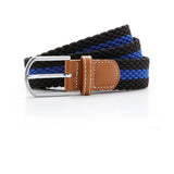 Asquith Two colour stripe braid stretch belt