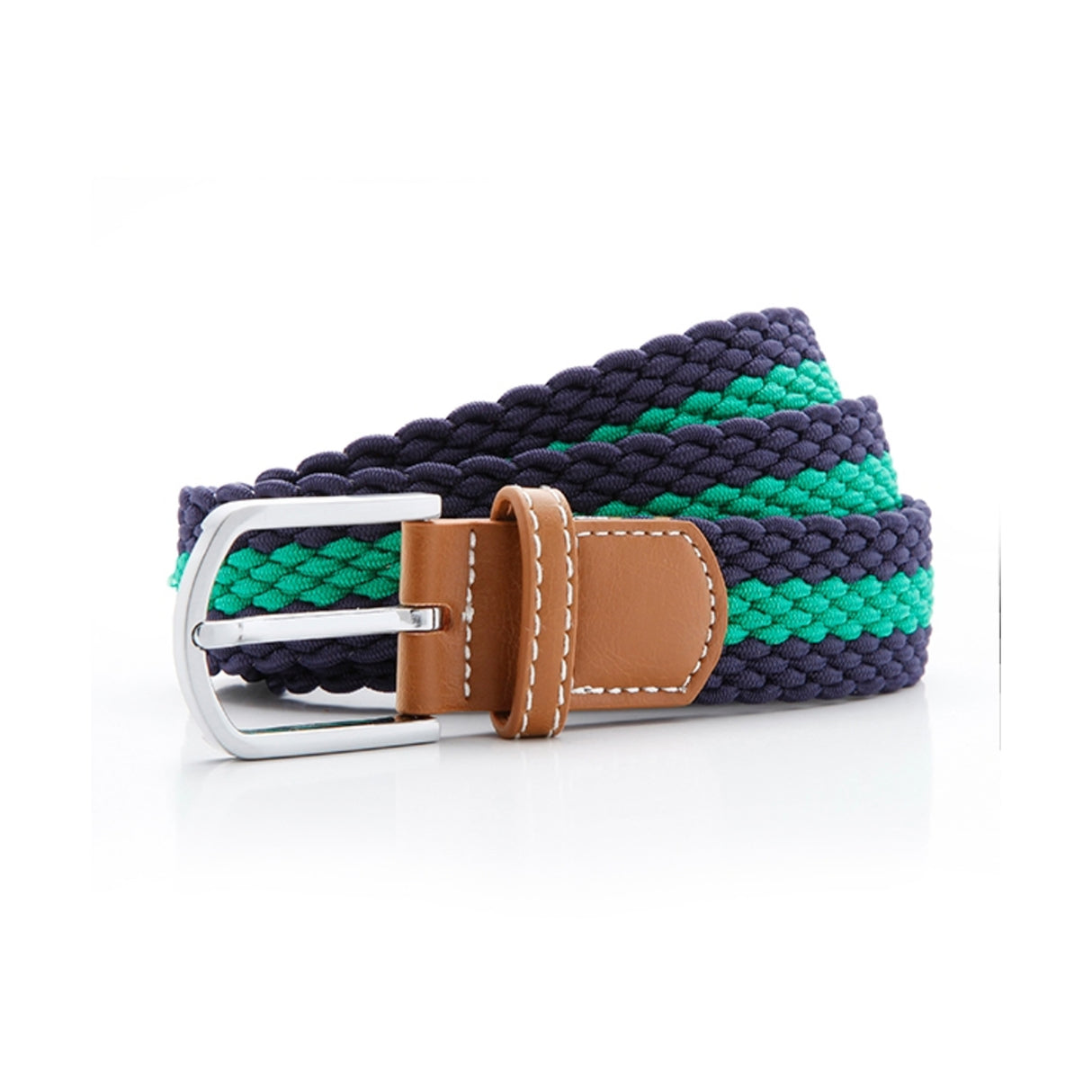 Asquith Two colour stripe braid stretch belt