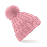 Beechfield Verbier Fur Pop Pom Chunky Beanie