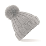 Beechfield Verbier Fur Pop Pom Chunky Beanie