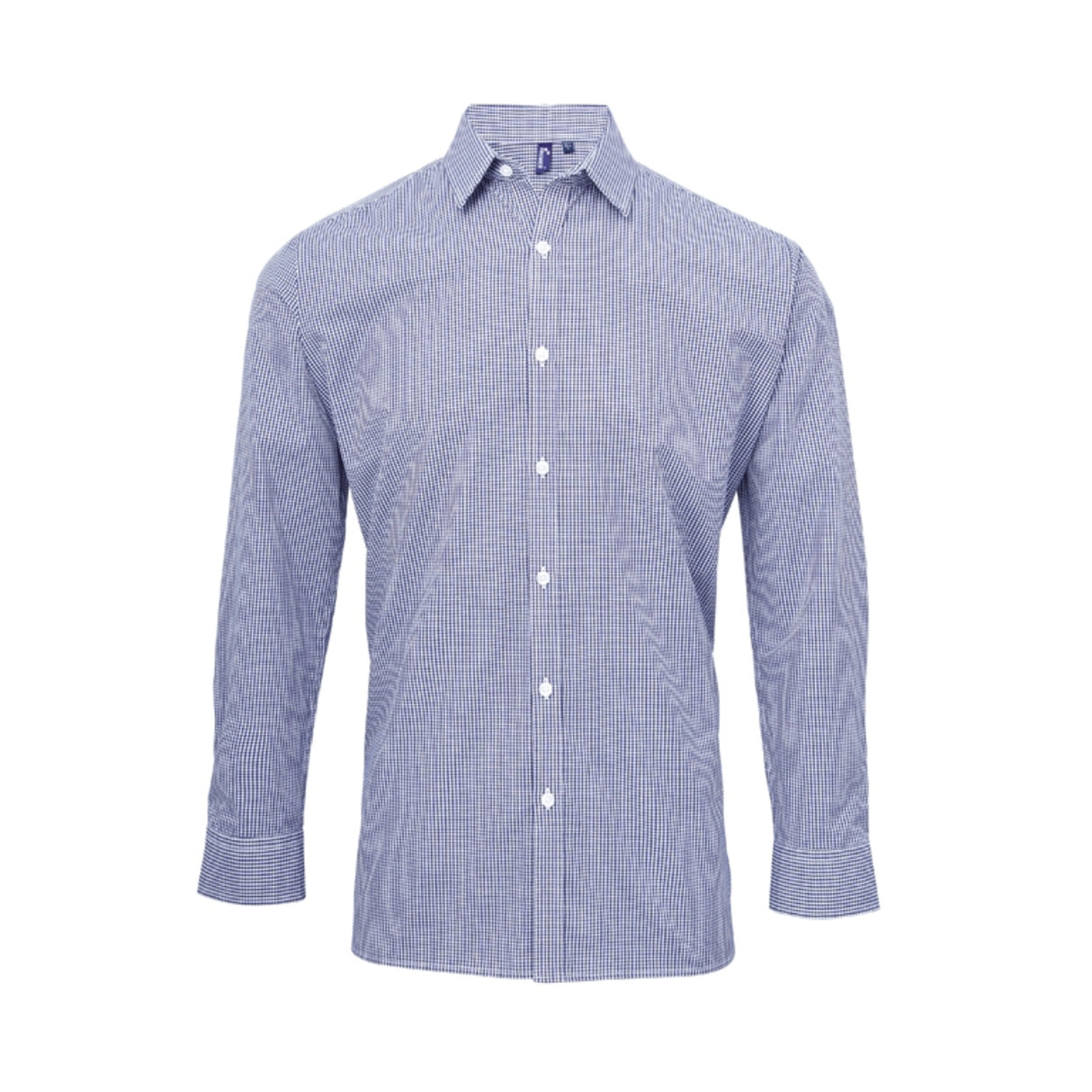 Premier Men´s Microcheck Gingham LS Cotton Shirt