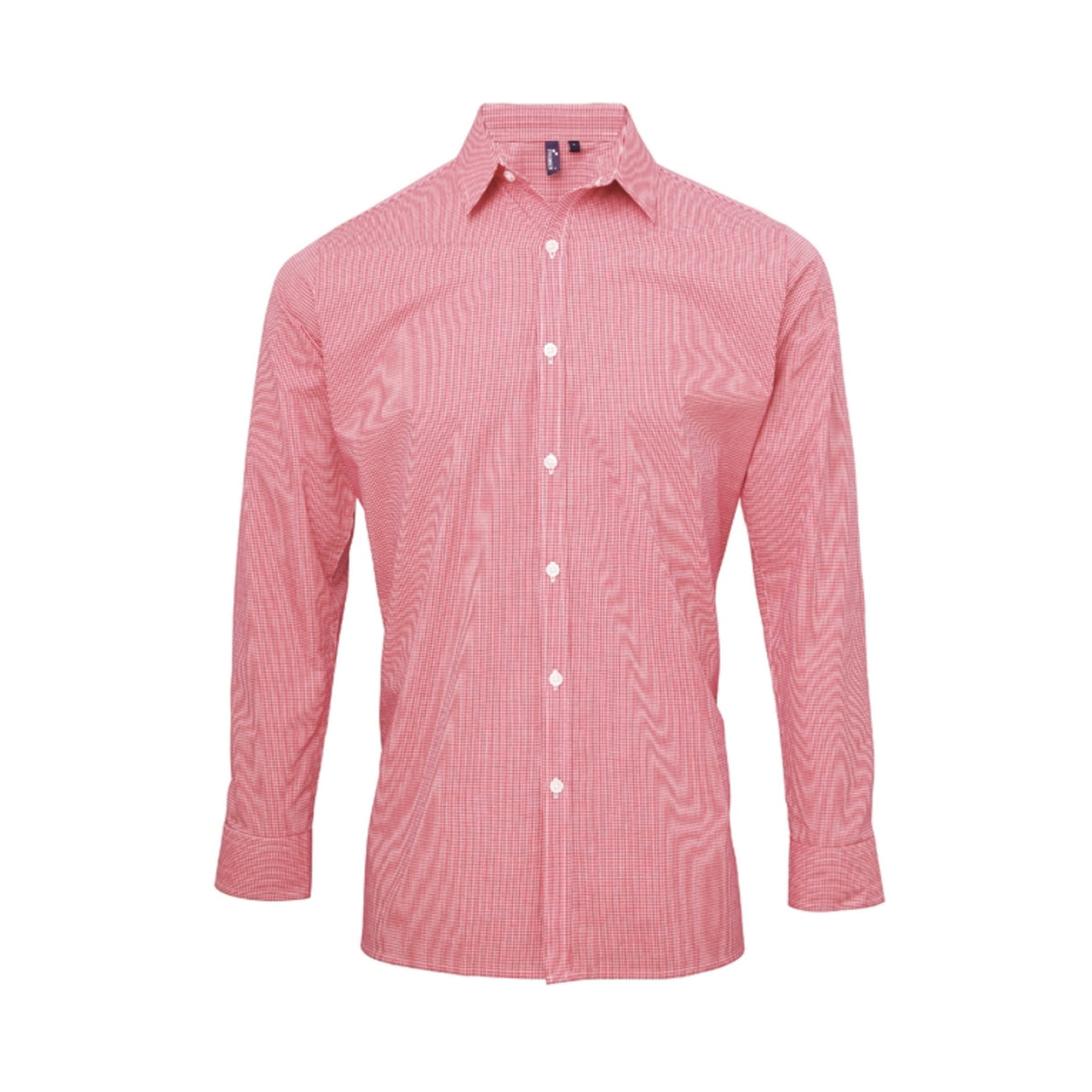 Premier Men´s Microcheck Gingham LS Cotton Shirt