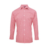 Premier Men´s Microcheck Gingham LS Cotton Shirt