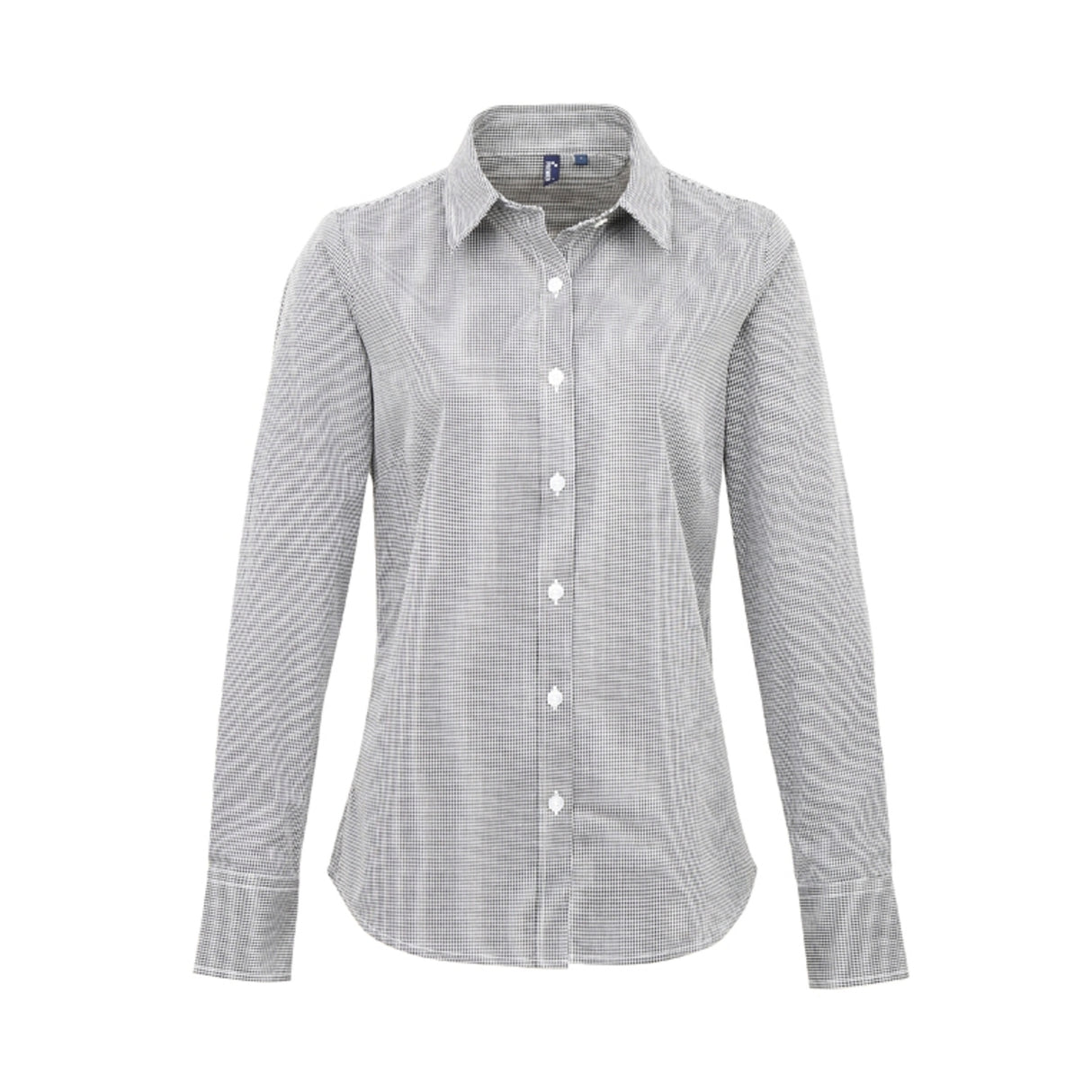 Premier Ladies Microcheck Gingham LS Cotton Shirt