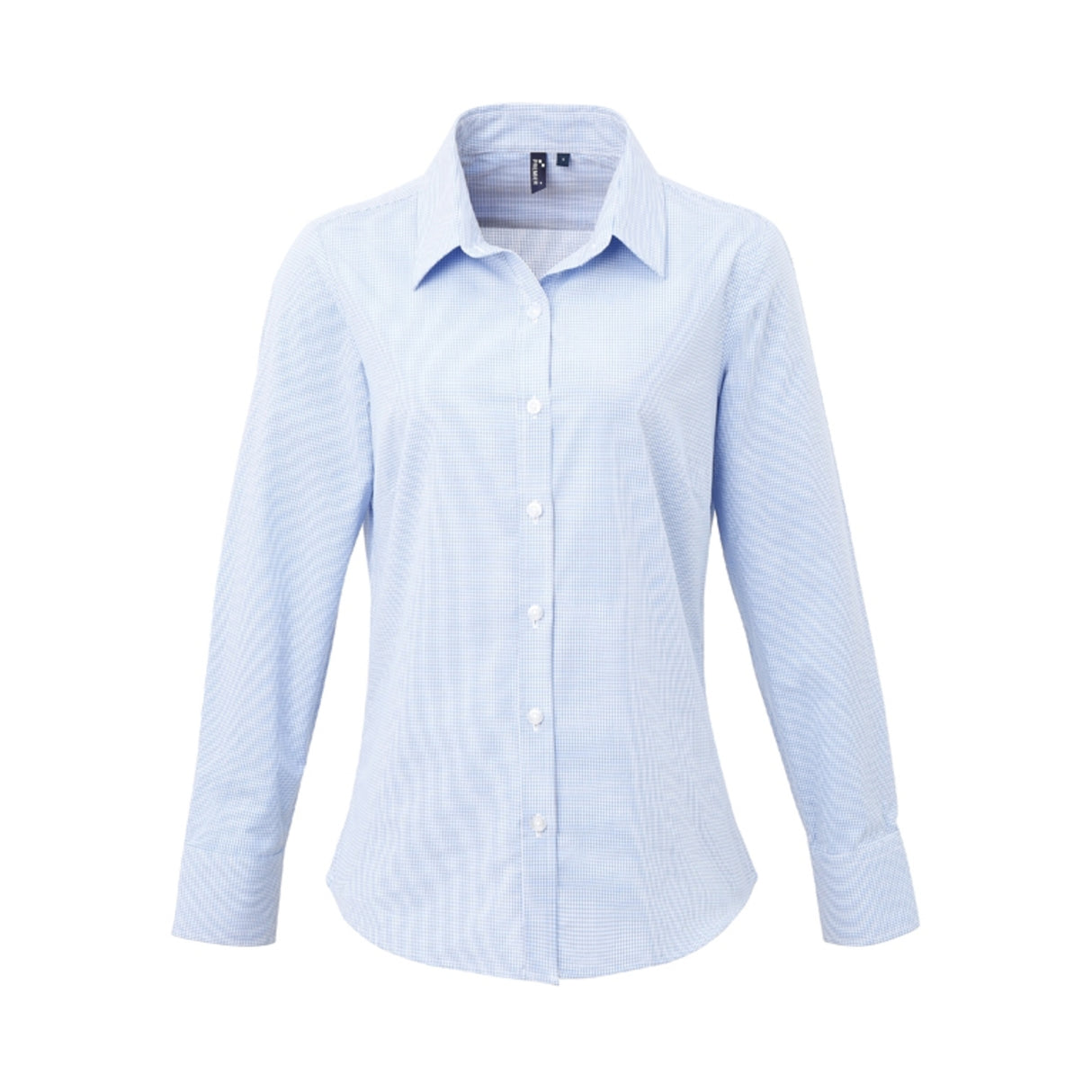 Premier Ladies Microcheck Gingham LS Cotton Shirt