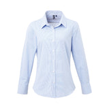 Premier Ladies Microcheck Gingham LS Cotton Shirt