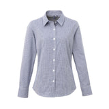Premier Ladies Microcheck Gingham LS Cotton Shirt