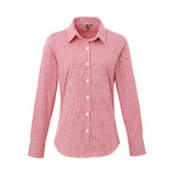 Premier Ladies Microcheck Gingham LS Cotton Shirt