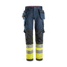 Snickers Workwear ProtecWork, Varselarbetsbyxa stretch med hölsterfickor, klass 1